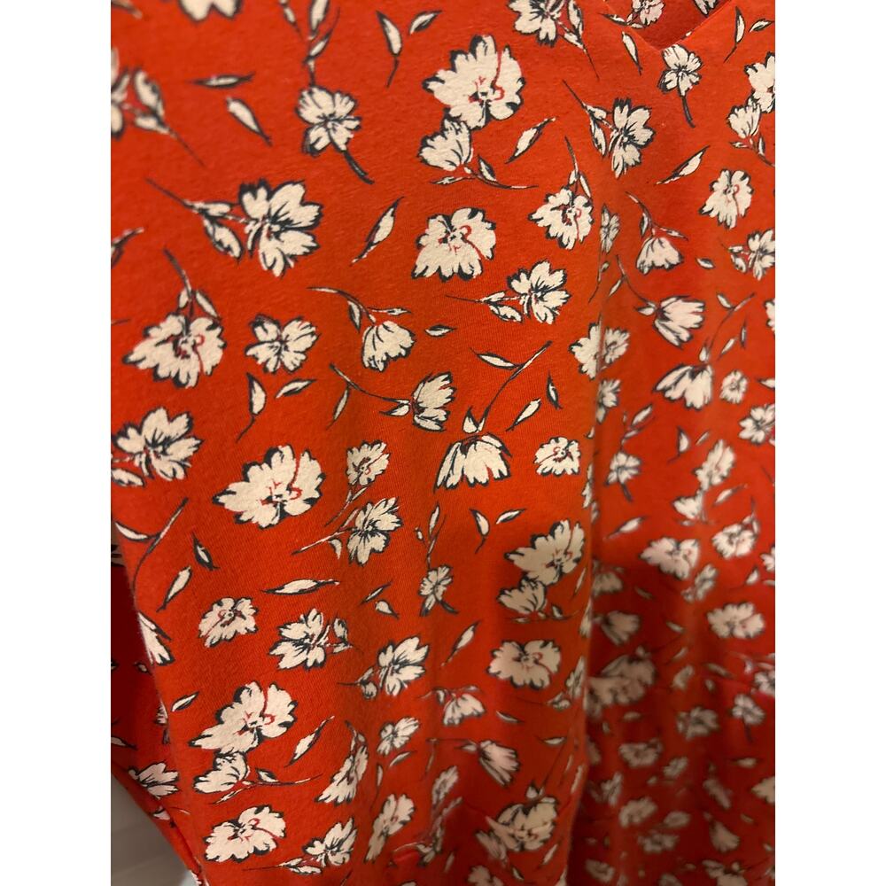 Pact Dakota midi Dress Sz xl red floral v neck organic cotton EUC - Picture 3 of 4